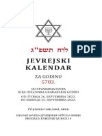 Jevrejski Kalendar 5783 - 2022/23.