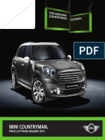 MINI Countryman Price List and Specs