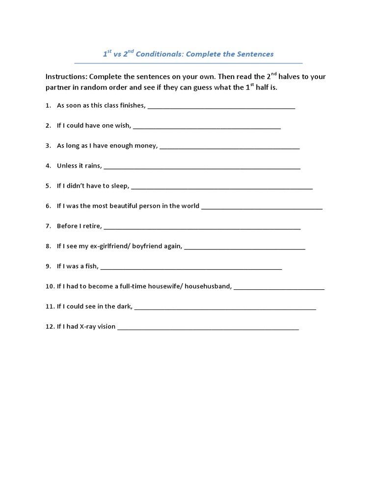 1st and 2nd Conditional Guessing Game | PDF