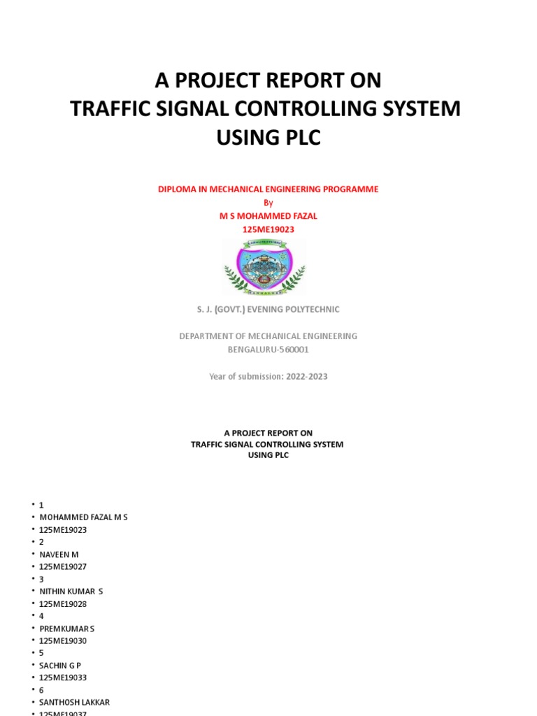 PLC-Based Traffic Signal Control System | PDF | Traffic Light | Traffic