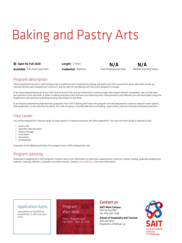 Baking and Pastry Arts PDF University And College Admission Baking