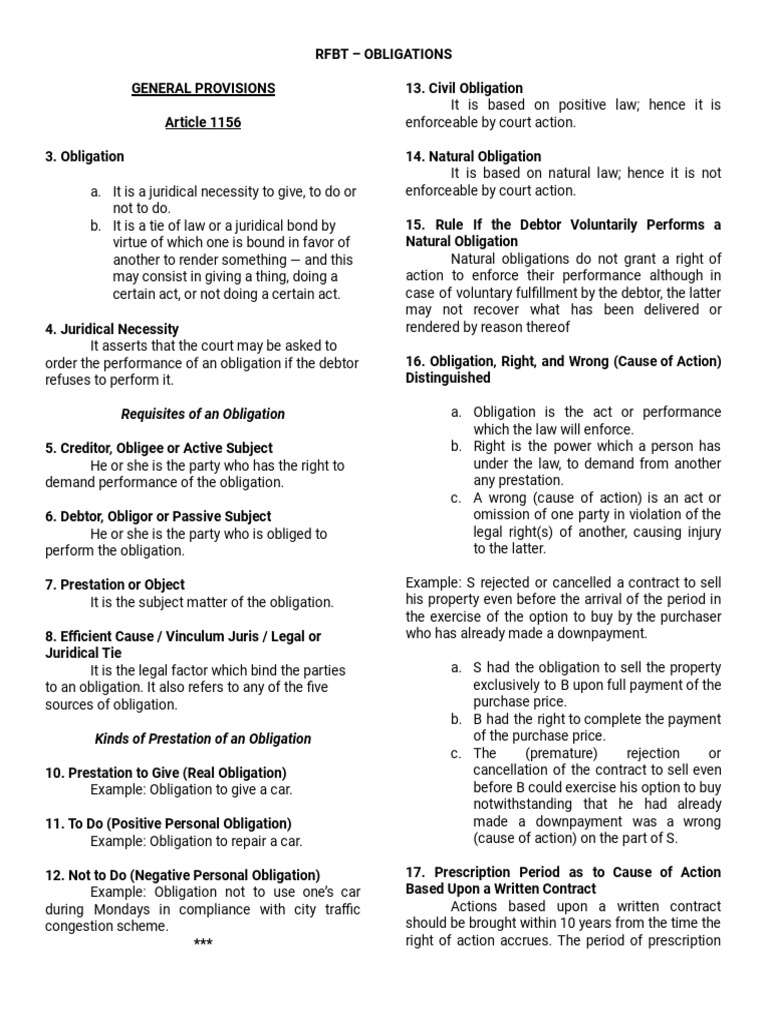 Obligations PDF Law Of Obligations Legal Liability