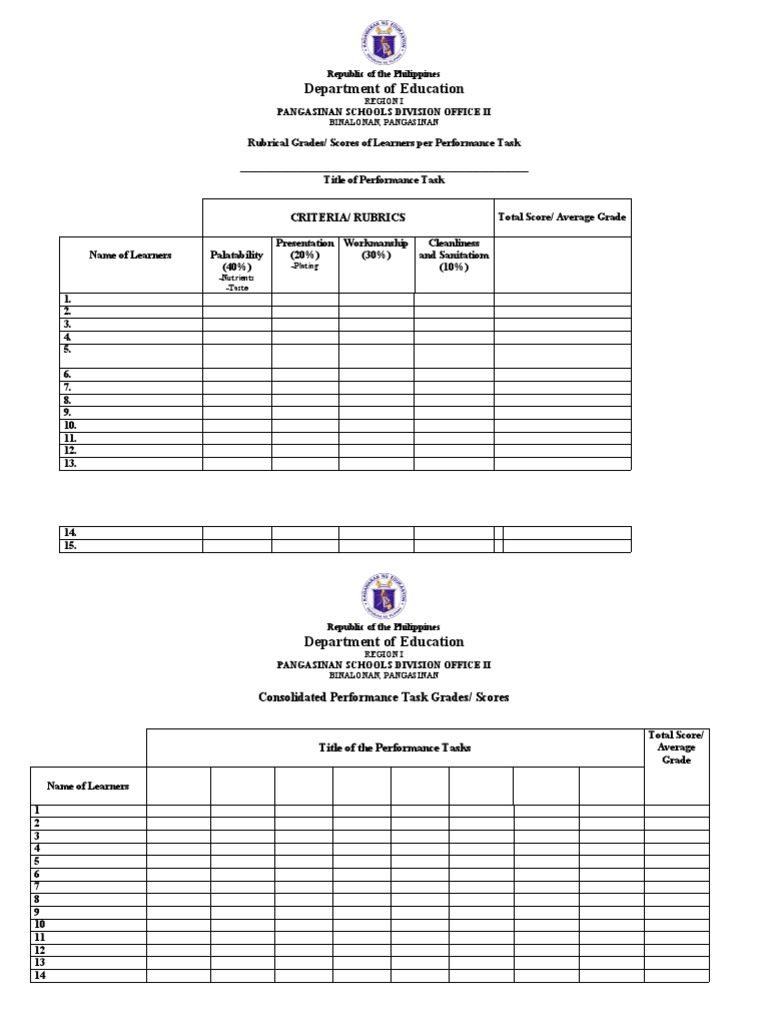 EPP Templates PDF