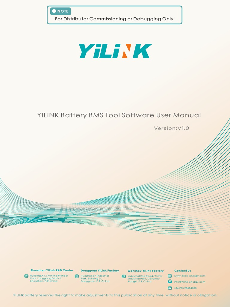YILINK BMS Tool Software Manual | PDF | Software | User Interface