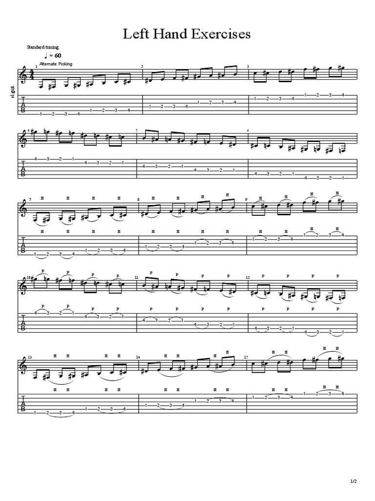 Left Hand Exercises For Guitar PDF