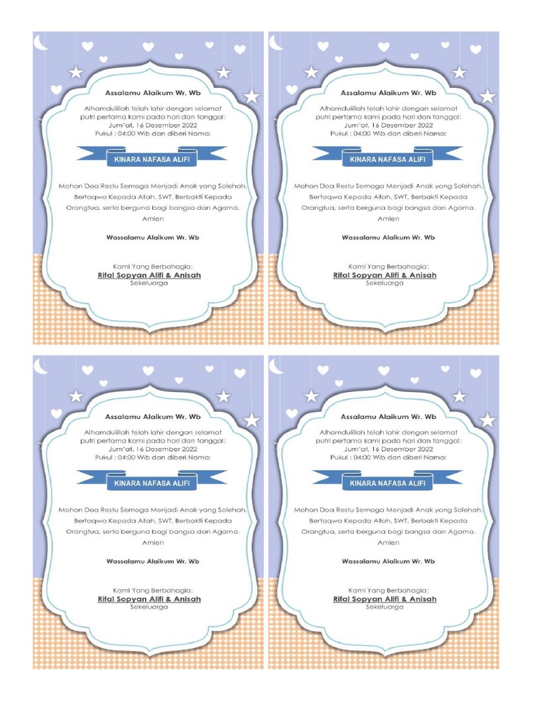 Contoh Undangan Aqiqah | PDF