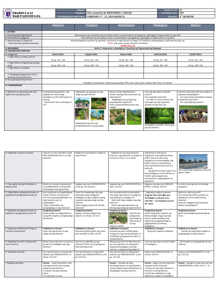 DLL - Esp 4 - Q4 - W5 | PDF