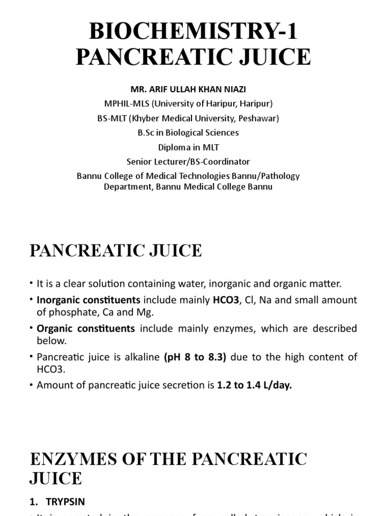 Pancreatic Juice PDF Pancreas Stomach