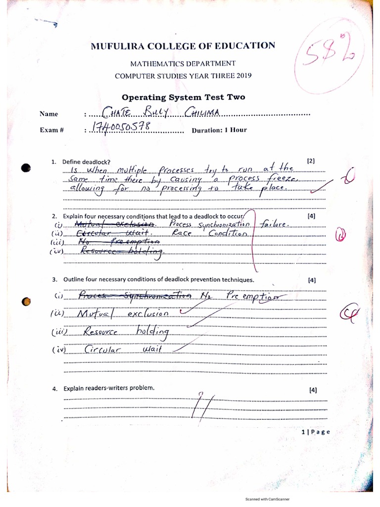 Operating System Test 2 | PDF