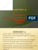 Sectors of Indian Economy Class X Worksheet