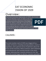 The Great Economic Depression of 1929 Swassussws