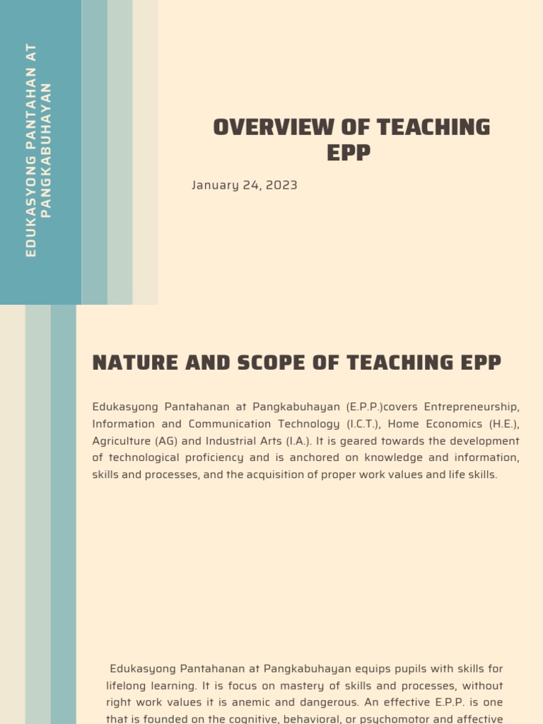 Overviewofteachingepp 230128021557 4f922ffe | PDF | Teaching Method ...