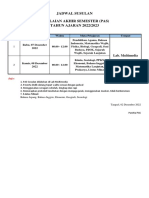 Jadwal Susulan PAS 2022-2023