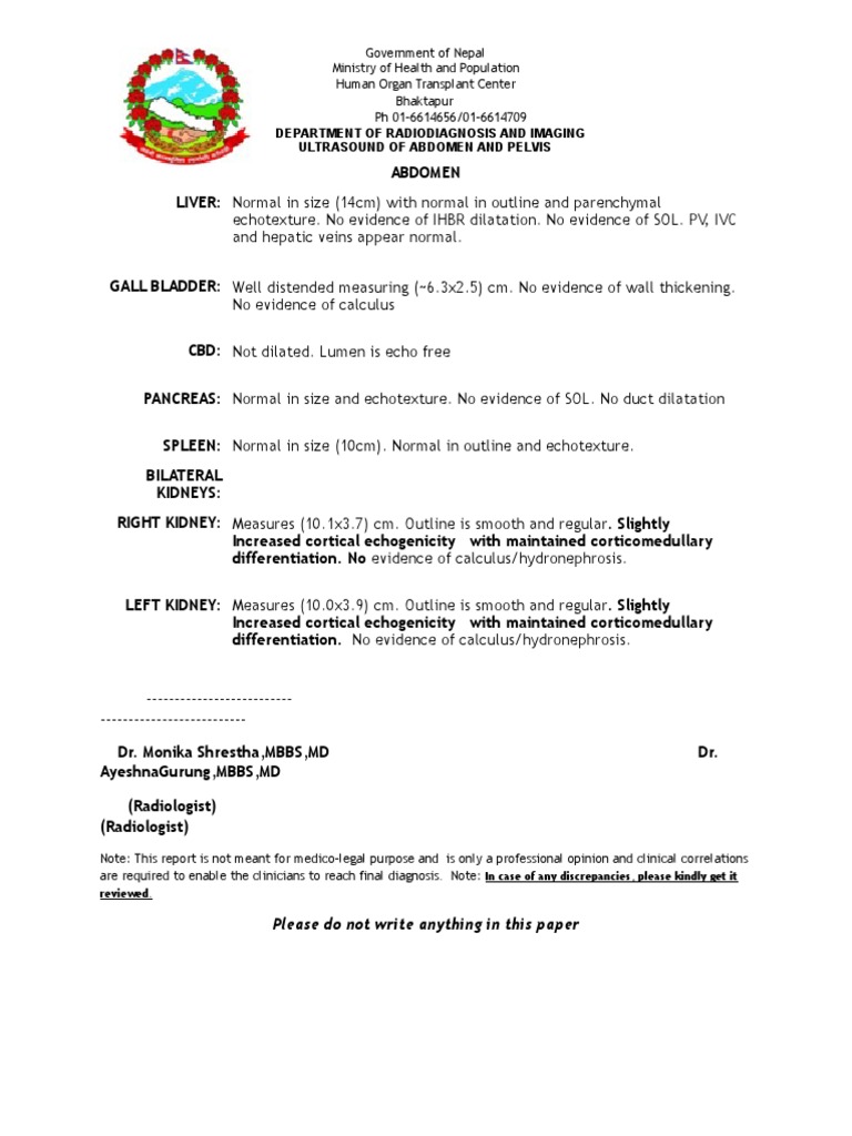 Usg Abdomen Pelvis Male Pdf Liver Kidney