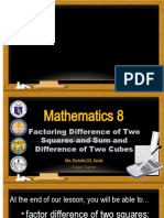 Final Module 2 Quarter 1 Factoring Difference of Two Squares and Sum and Difference of Two Cubes