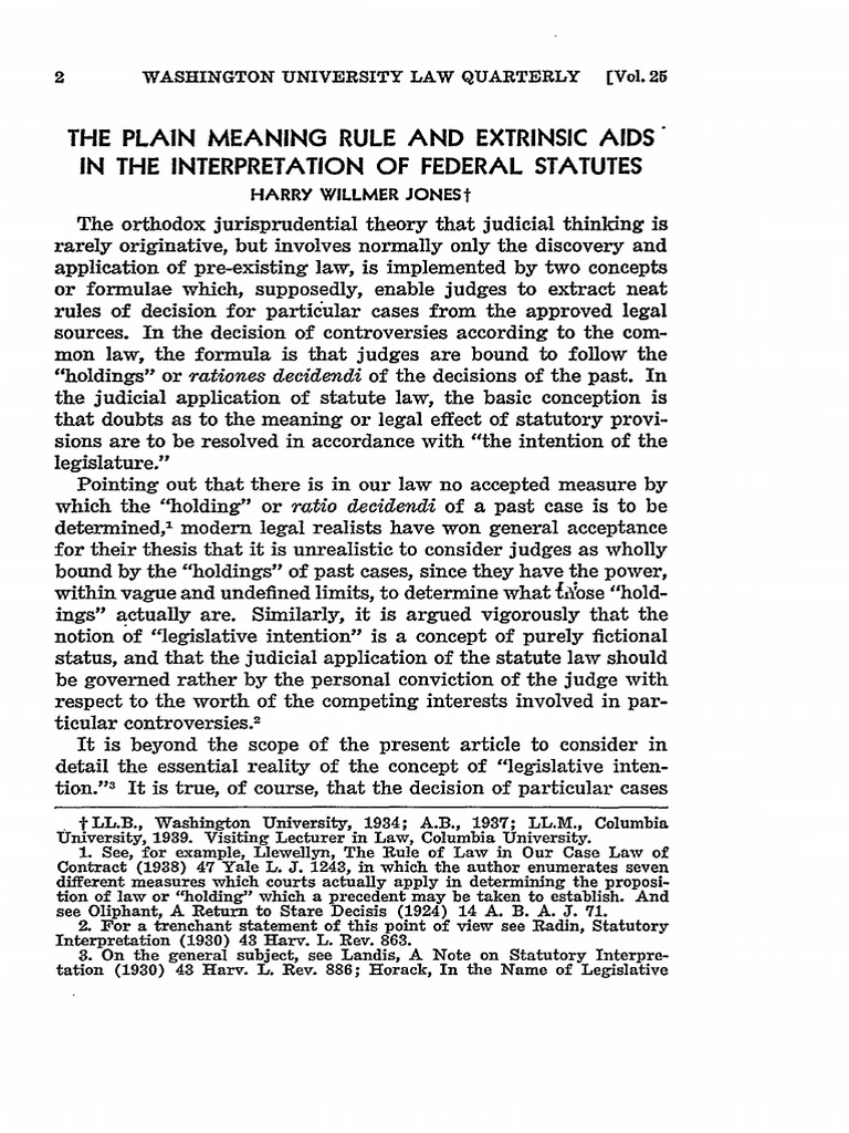 Plain Meaning Rule PDF Plain Meaning Rule Statutory Interpretation