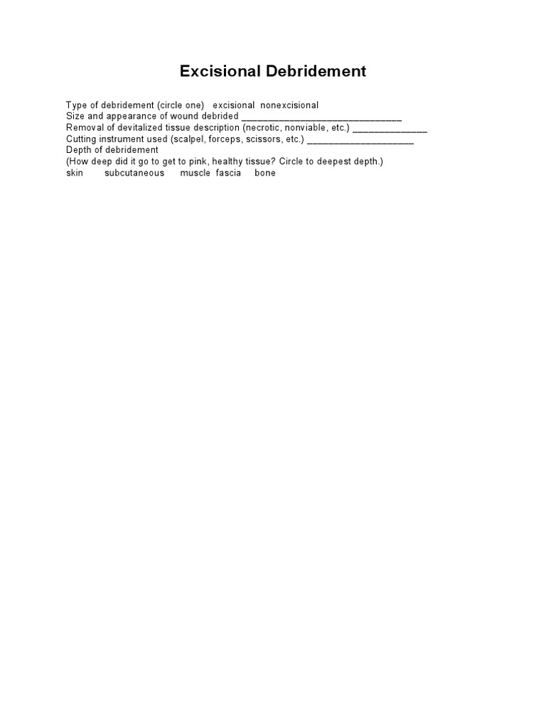 Excisional Debridement PDF