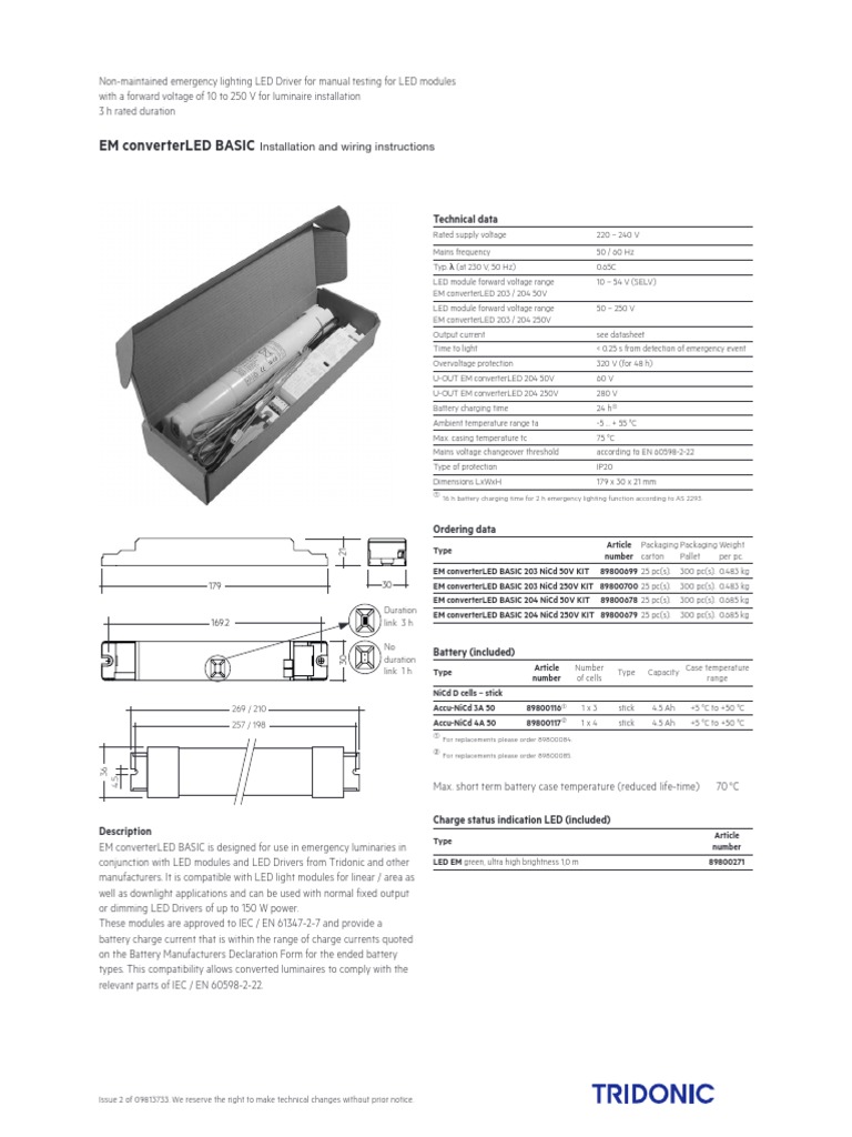 Tridonic EM Converter LED Wiring Guide | PDF | Electrical Wiring ...