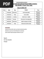 Revised PRE-BOARD-2 Time Table