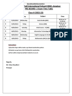 Revised PRE-BOARD-2 Time Table