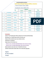 Term 2nd Time Table