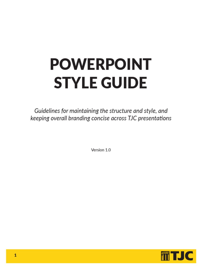 Presentation Style Guide PDF Microsoft Power Point Brand