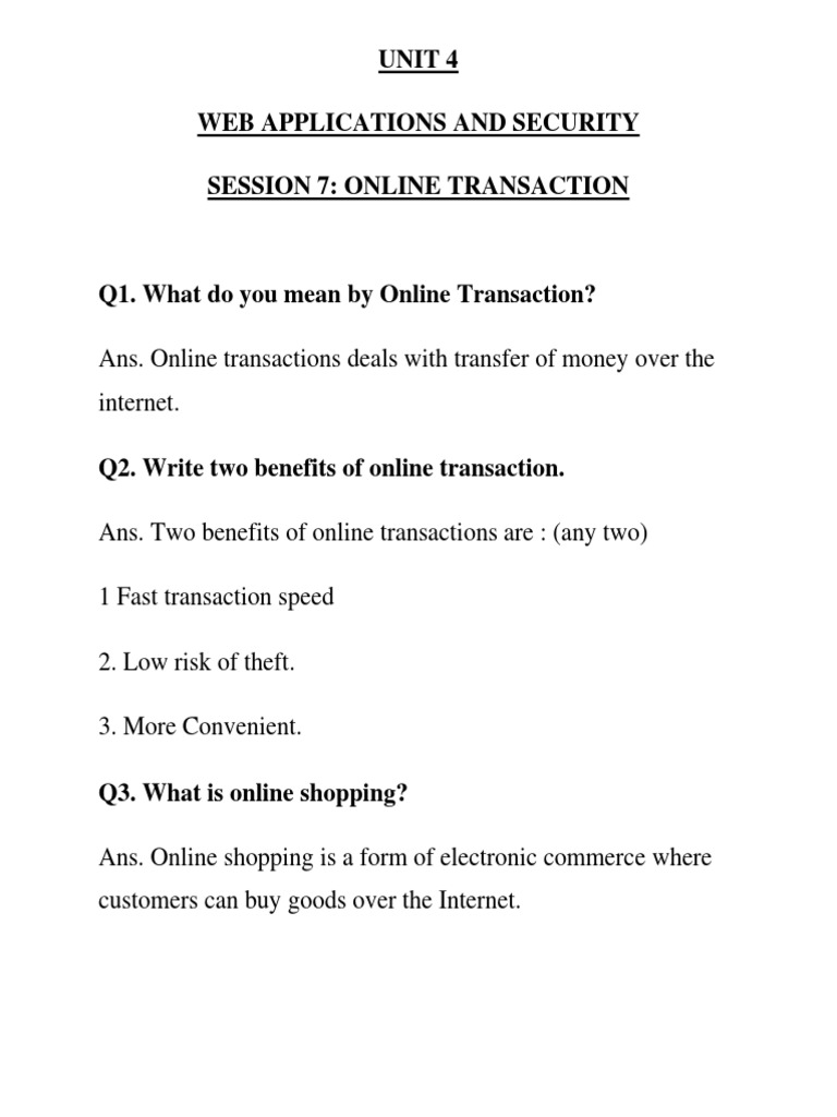 Online Transactions and Shopping Guide | PDF | Business