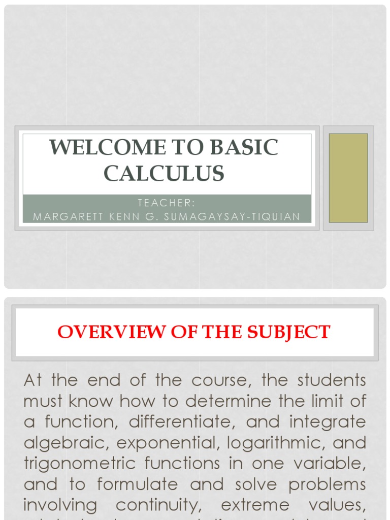 Basic Calculus Lesson 1 | PDF | Function (Mathematics) | Exponential ...