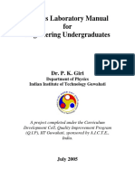 Physics Lab Manual for Engineering Undergraduates