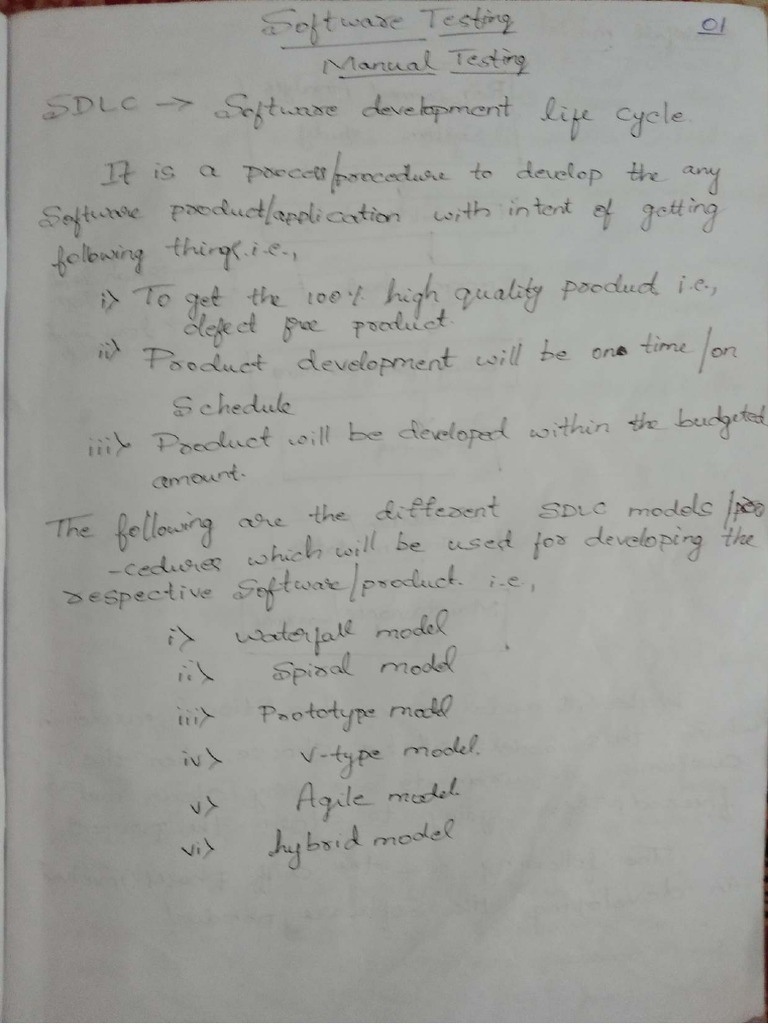 Manual testing notes pdf
