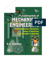 Fundamentals of Mechanical Engineering Thermodynamicstrue Theory of Machines and Strength of Materials 2Nd Ed. (G. S. Sawhney)