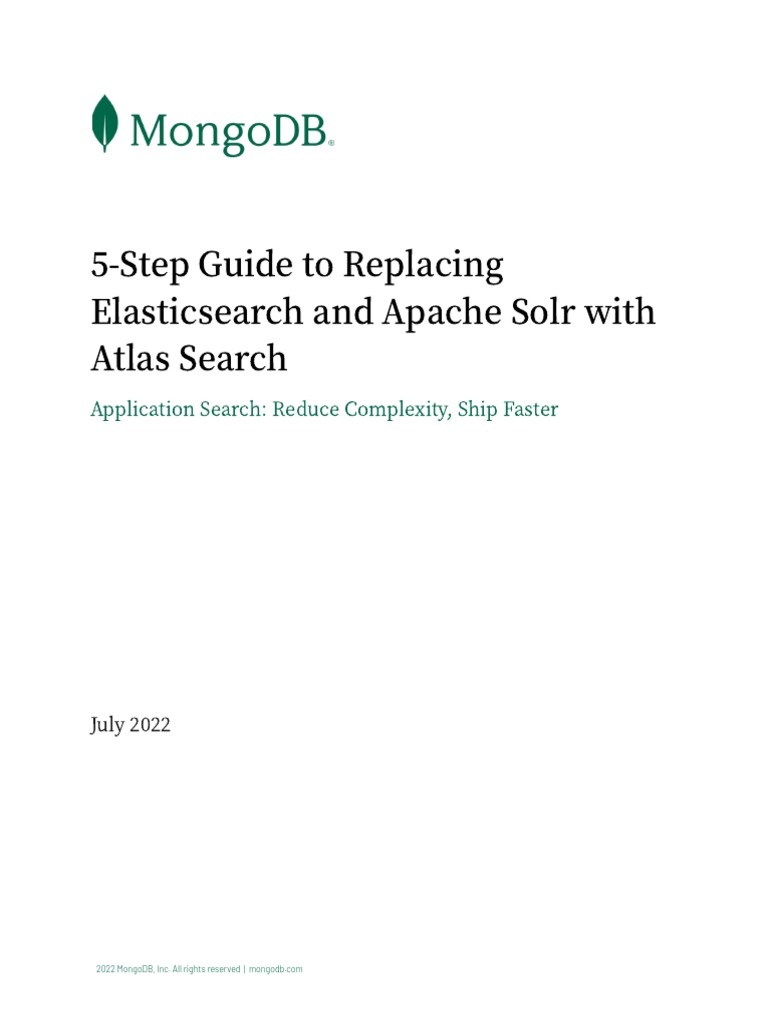 Migrating to Atlas Search: A 5-Step Guide | PDF | Mongo Db | Database Index