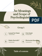 Group 1 - The Meanings and The Scope of Psycholinguistics