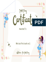 Tooth Fairy Certificate