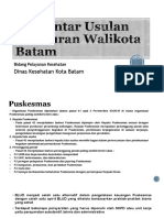 Pengantar Usulan Peraturan Walikota Batam BLUD Puskesmas