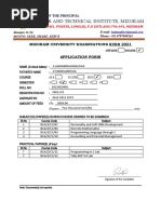 Application Form (BCA Exam)