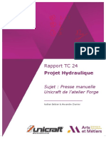 Rapport transformation d'une presse hydraulique manuel en electrique