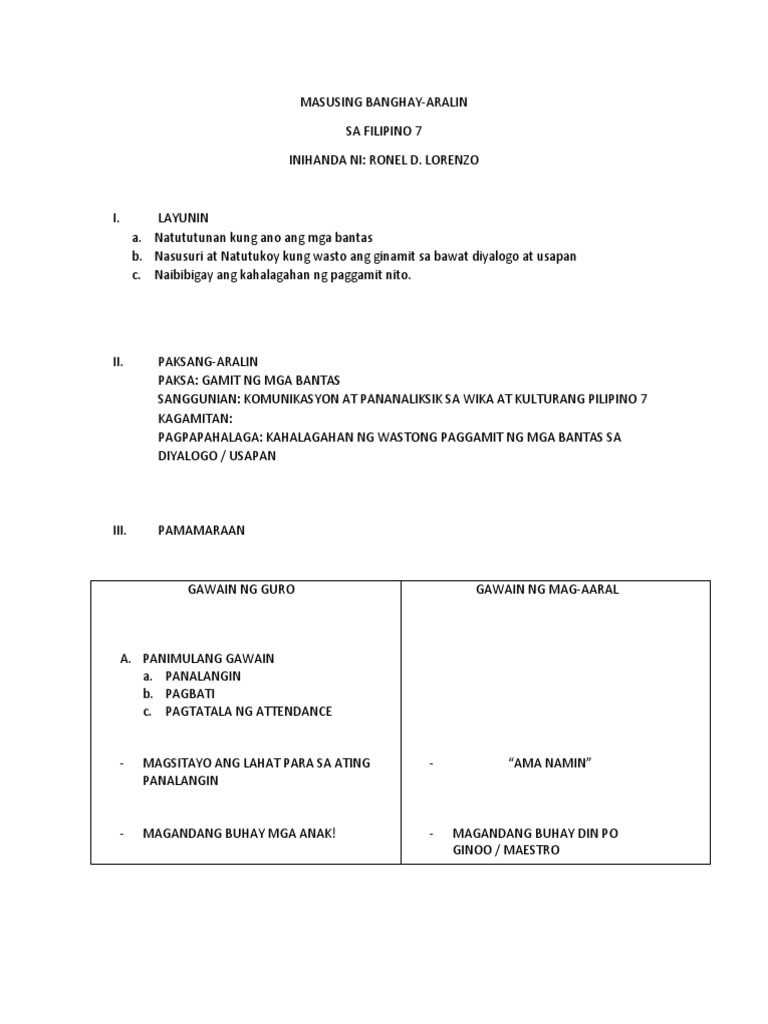 Demo Teaching | PDF