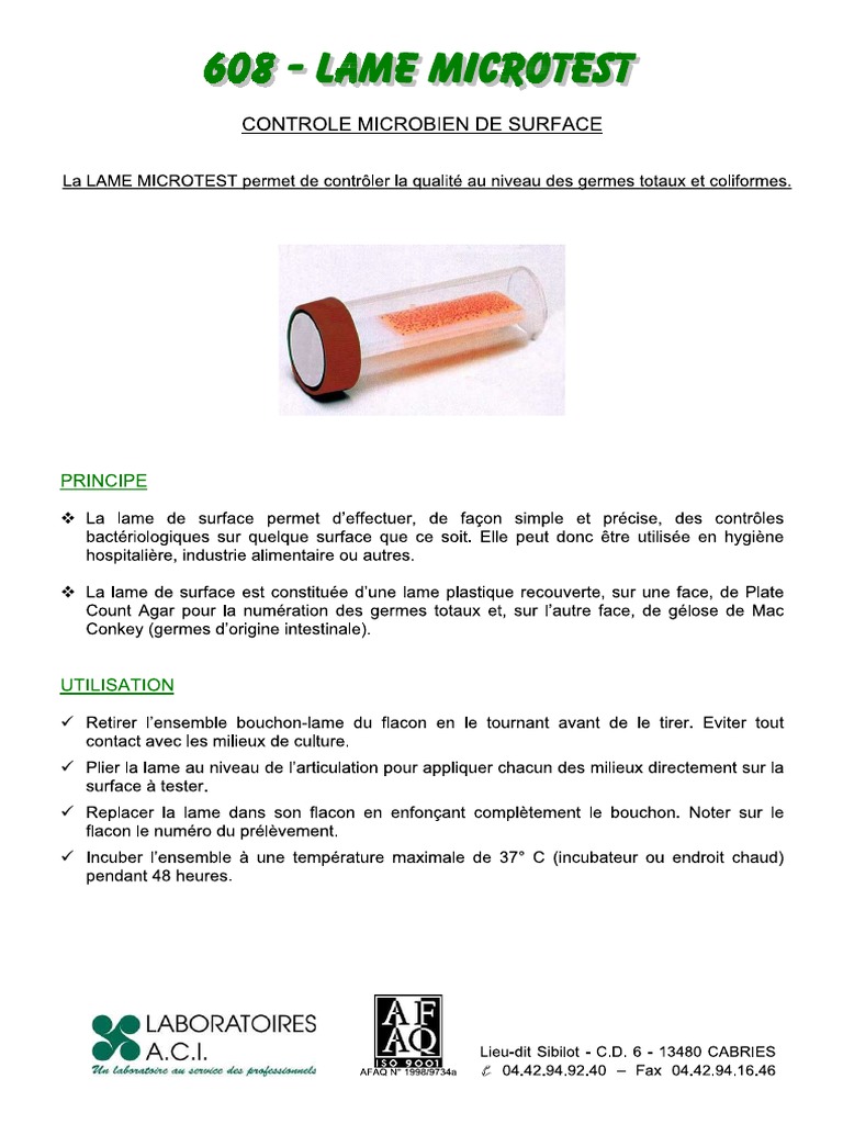 Fiche Lame Test | PDF