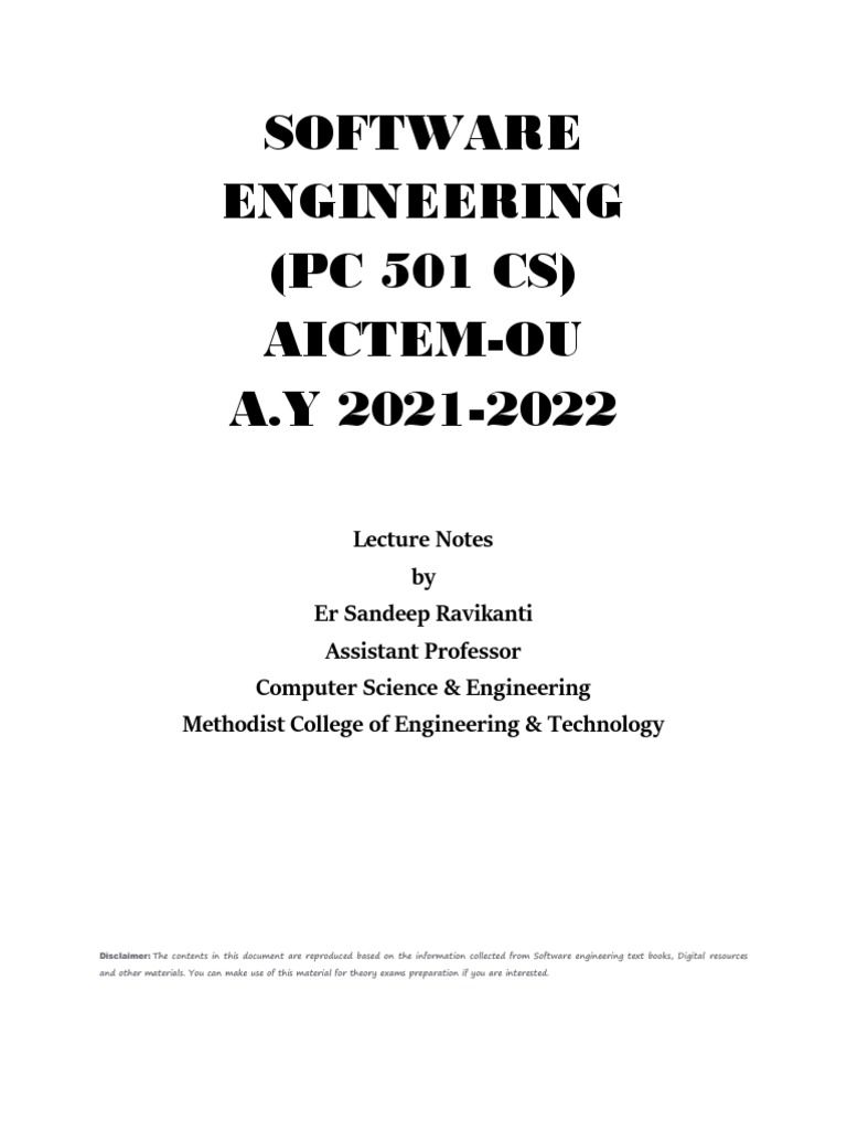 Se LN Final | PDF | Software Prototyping | Agile Software Development