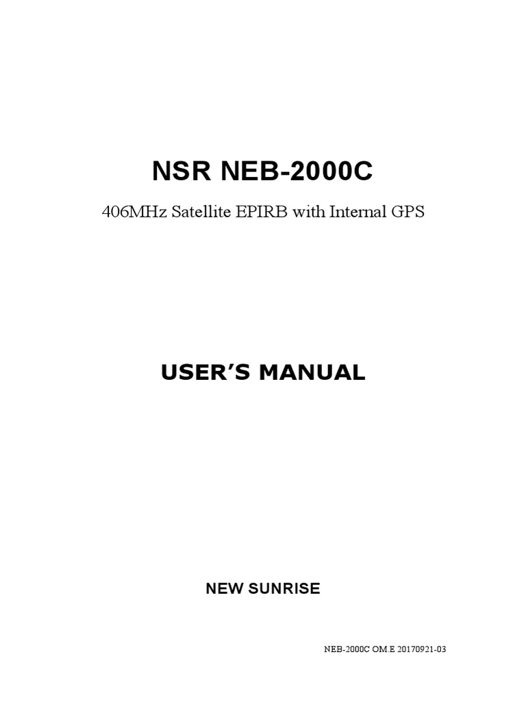 NEB-2000C EPIRB User Manual | PDF | Telecommunications Engineering ...