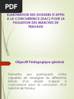 m 4. Elaboration d'Un Dossier d'Appel a Concurrence ( Marches de Travaux)