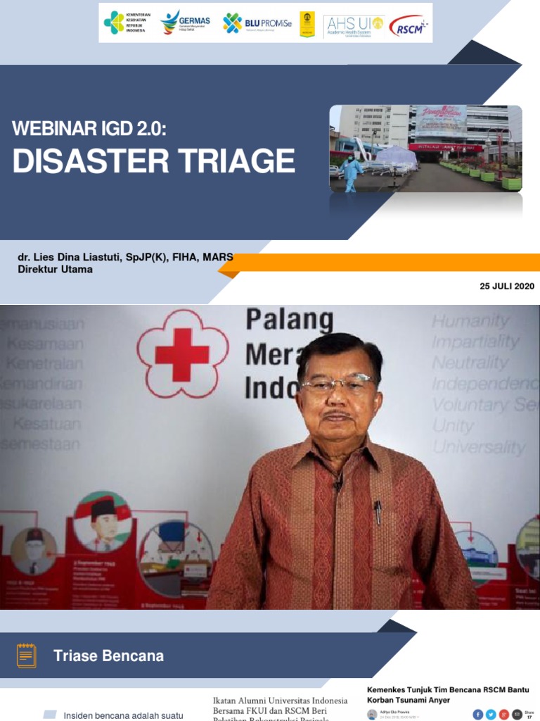 Triase Bencana di RSCM: Webinar IGD 2.0 | PDF