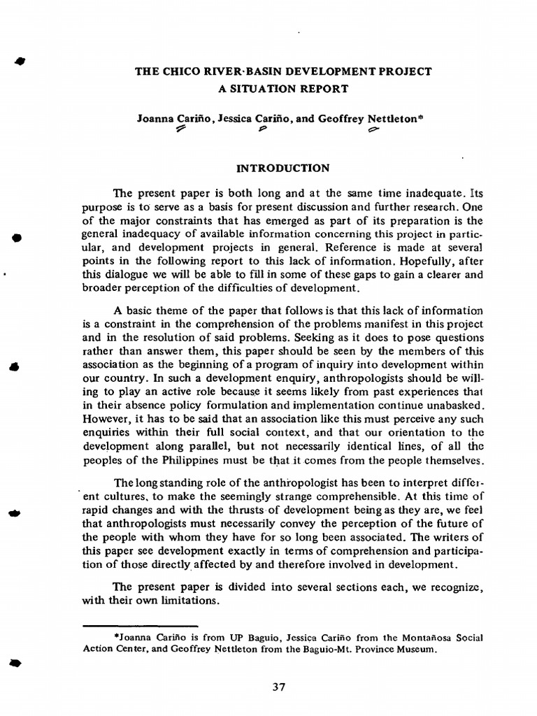 09 The Chico RiverBasin Development Project A Situation Report PDF