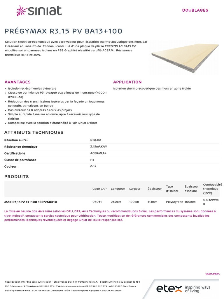 Isolation Thermo-Acoustique PRÉGYMAX | PDF | Isolation thermique ...