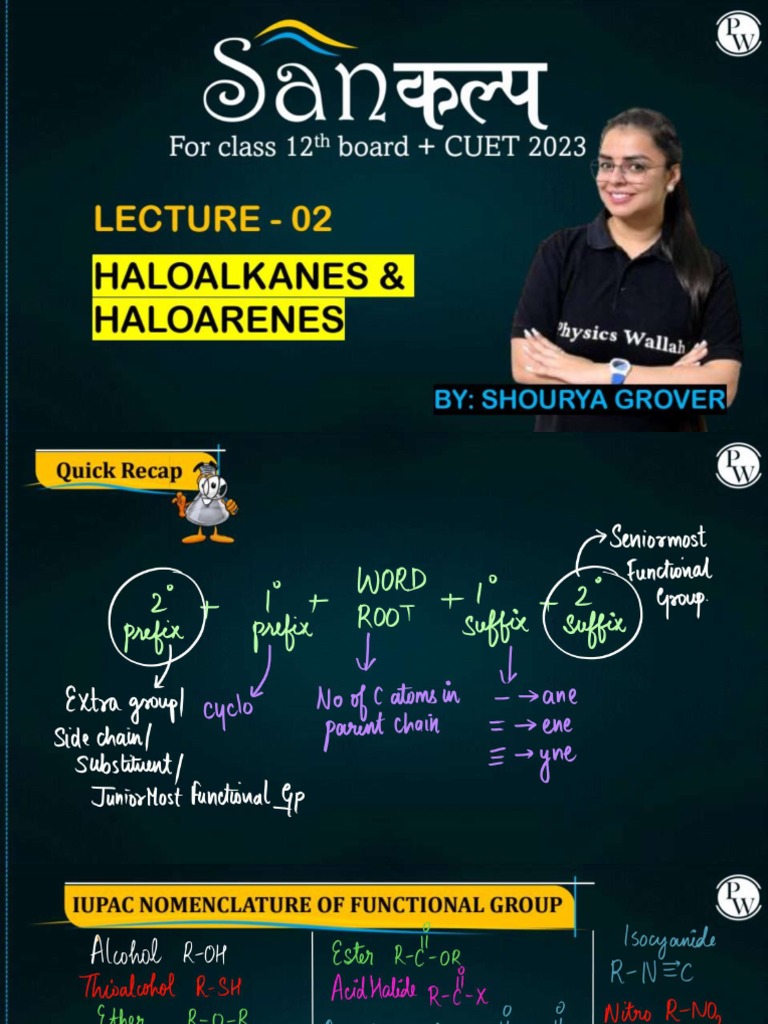 Haloalkane and haloarenes 02 class notes pdf