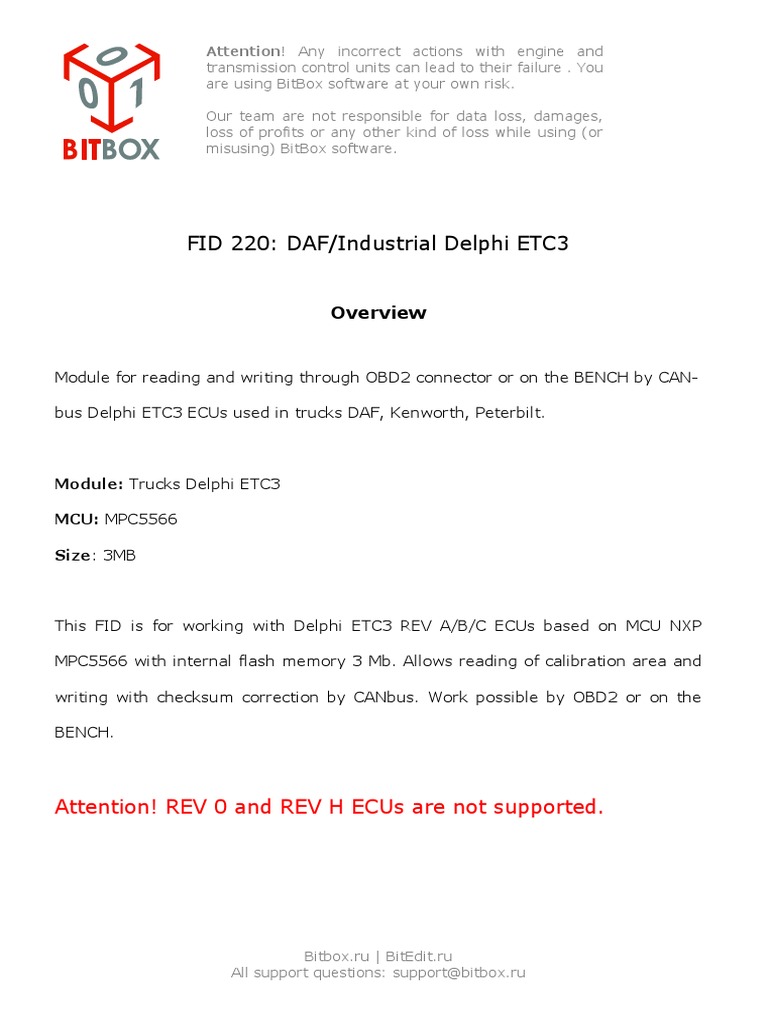 Delphi Daf Pinout | PDF