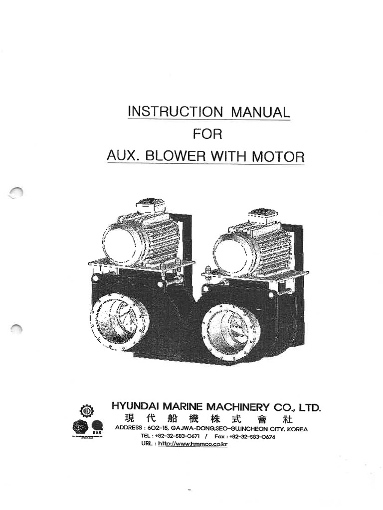 Instruction Manual For Aux Blower With Motor PDF