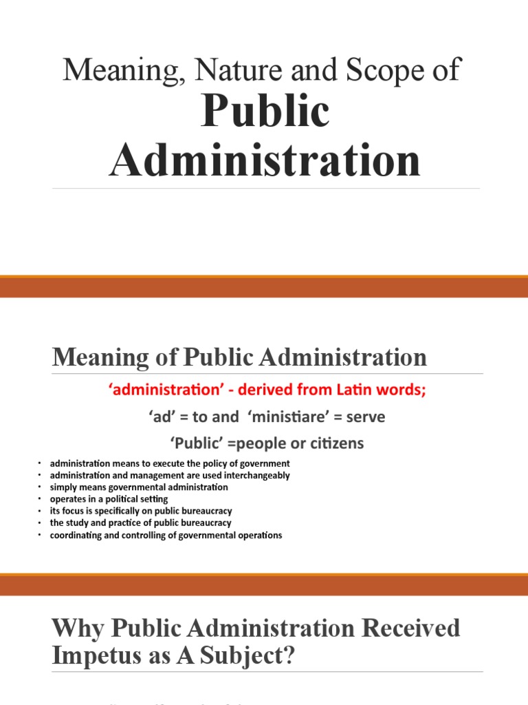 Meaning, Nature and Scope of PA | PDF | Public Administration | Policy