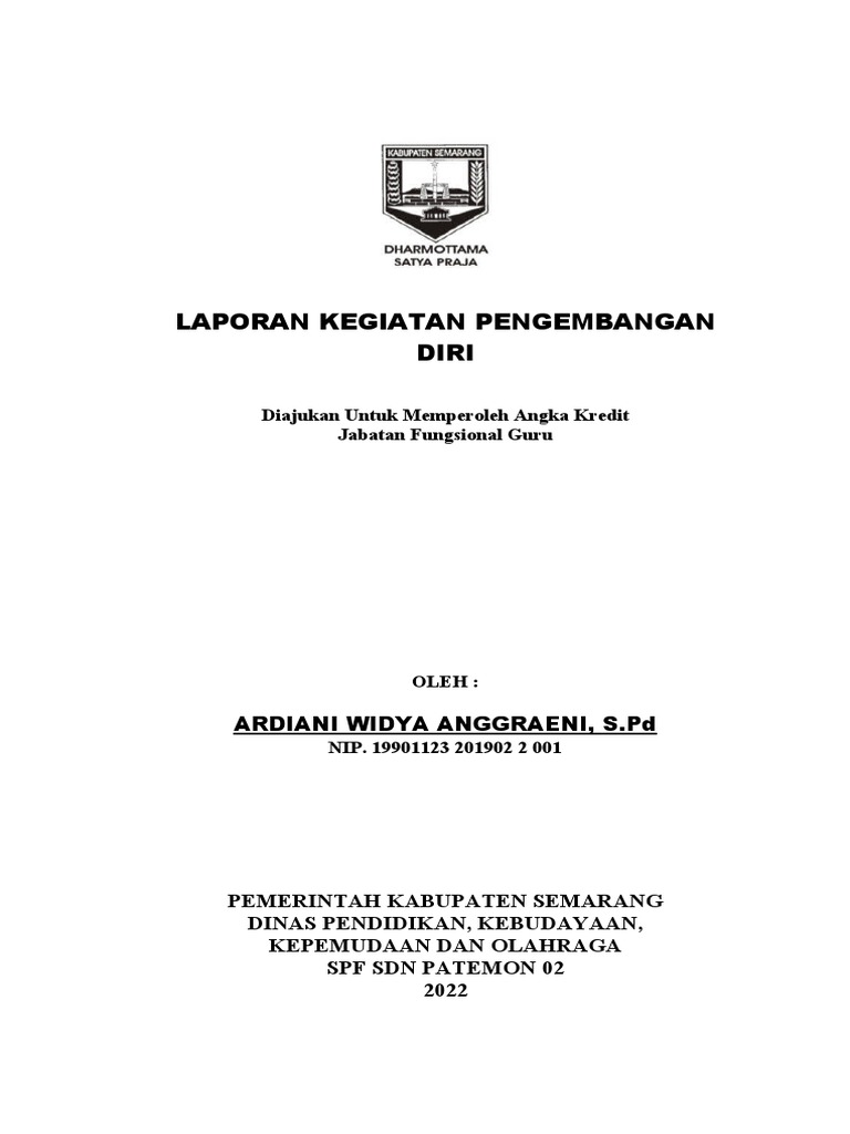 Laporan Pengembangan Diri - Ardiani | PDF | Karier & Perkembangan ...